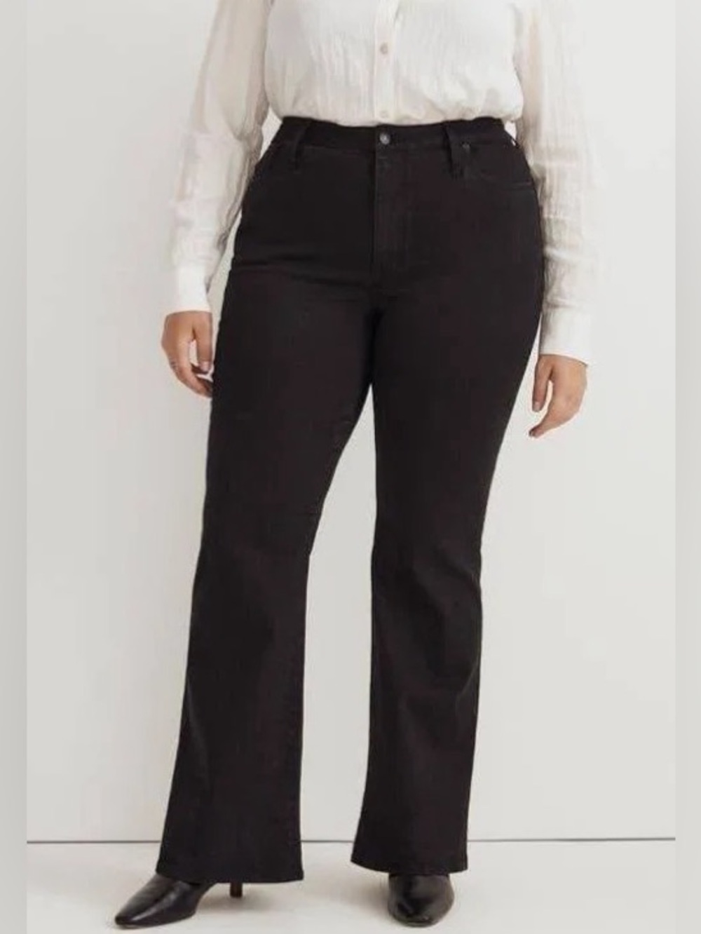 Madewell Skinny Flare Jeans Black High Rise Denim Pants Size 33